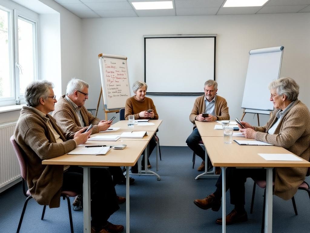 Gruppe von Senioren in einem Schulungsraum