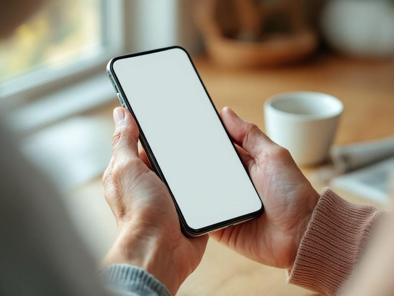 Hände halten Smartphone